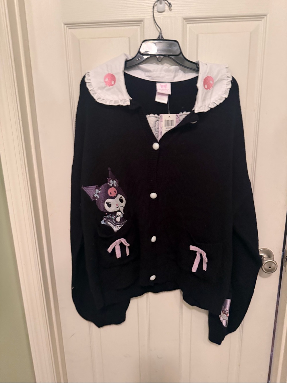 Sanrio Black & Pink Kuromi Cowl Cardigan Sweater